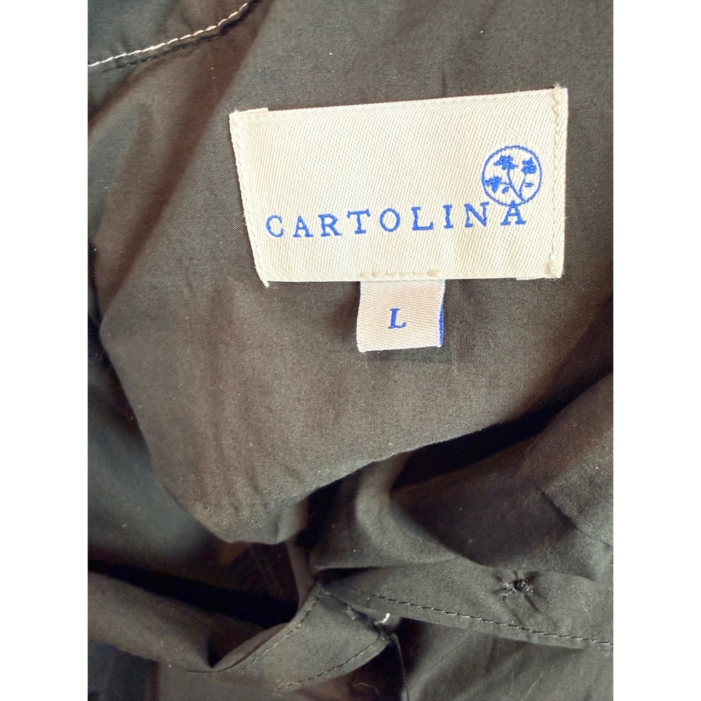 Cartolina Francesca Noir Midi Dress Cotton Black Size Large *No Belt* - Picture 6 of 9